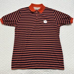 Vintage College Wear Clemson Tiger Polo Short Sleeve Shirt Size Medium